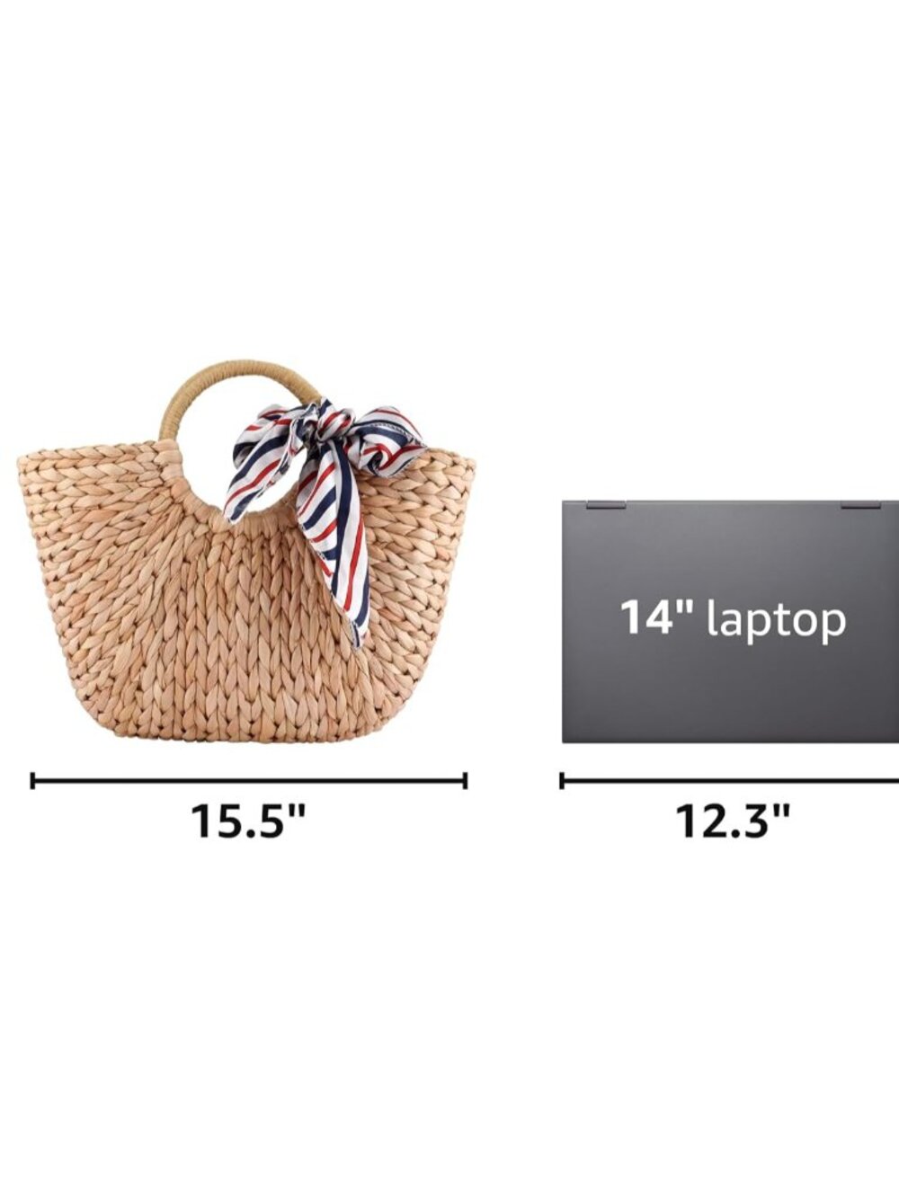 Summer Rattan Bag for Women Straw Hand-woven Top-handle Handbag Beach Sea Straw - Picture 3 of 7